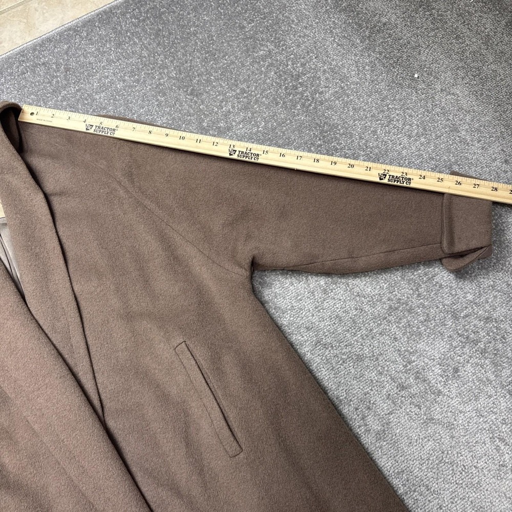 Vintage 100% Cashmere XL Open Front Shawl Collar Coat Brown Country Leeds - Picture 8 of 10